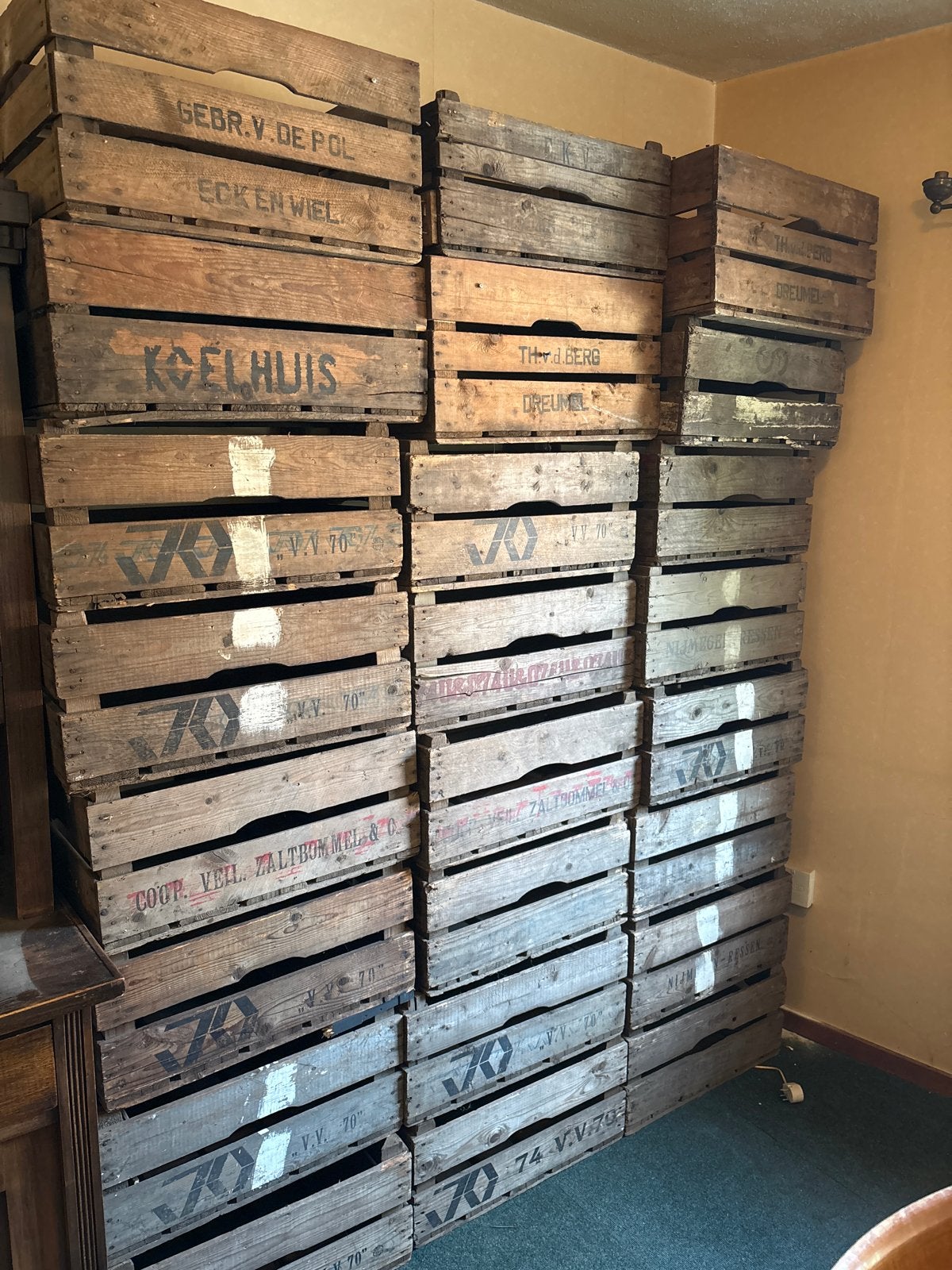 24 Vintage Houten Veilingkratten €5ps - Decoratief, Ophalen