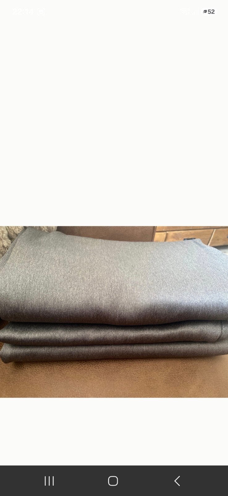 3 Bruin-grijze gordijnen voor roede, 140x260cm, goede staat, Met ringen, Grijs, Ophalen of Verzenden, Zo goed als nieuw