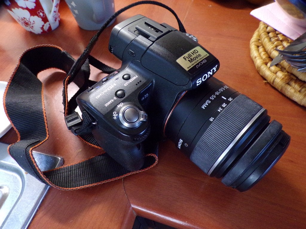 Sony SLT-A35 met  2 lenzen en cameratas, Gebruikt, Spiegelreflex, 16 megapixels, Ophalen of Verzenden