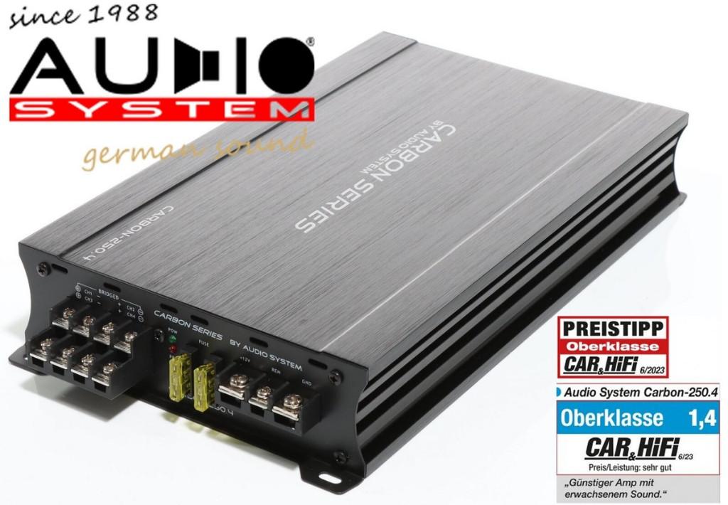 Audio System Carbon-250.4 4 kanaals versterker, Auto diversen, Autospeakers, Info@optimount.nl, Nieuw, Ophalen of Verzenden, Anholtseweg 48A 7091 HB DINXPERLO