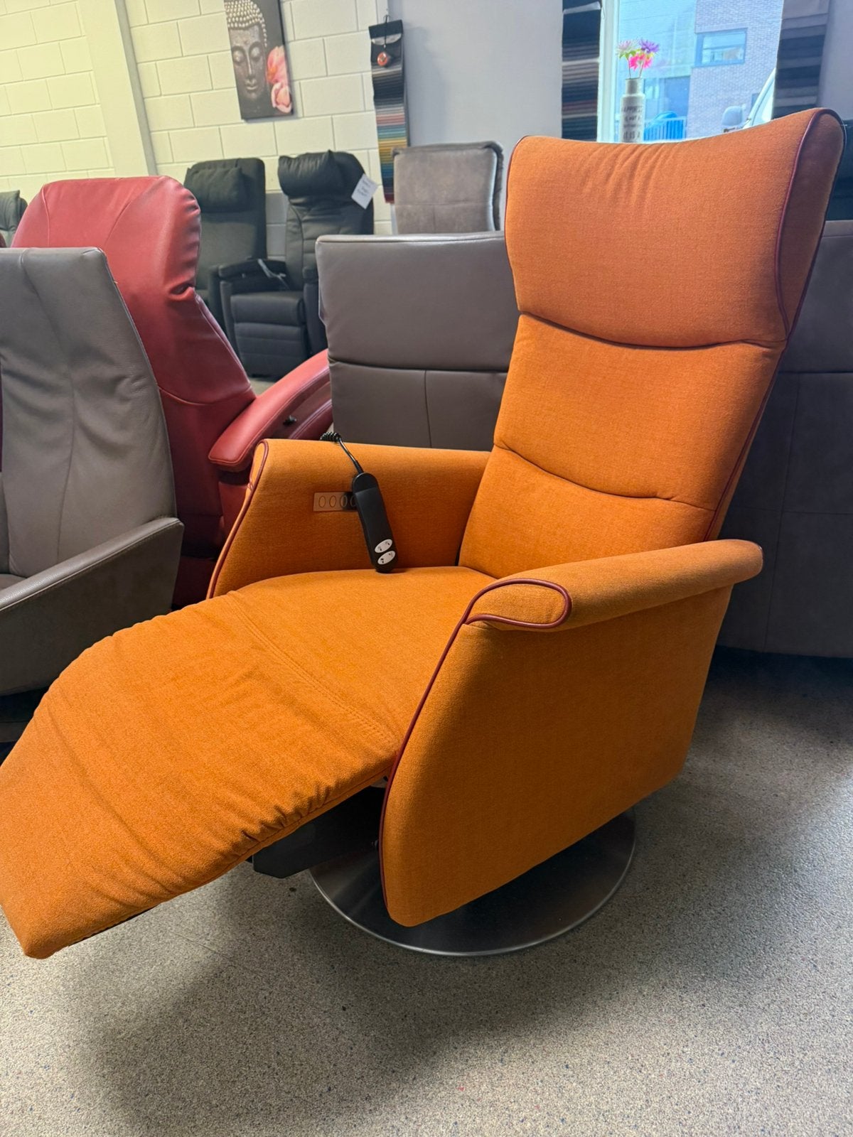 Prominent sta op stoel relax fauteuil, Verzenden, Zo goed als nieuw, Stof, Gratis bezorging regio Utrecht