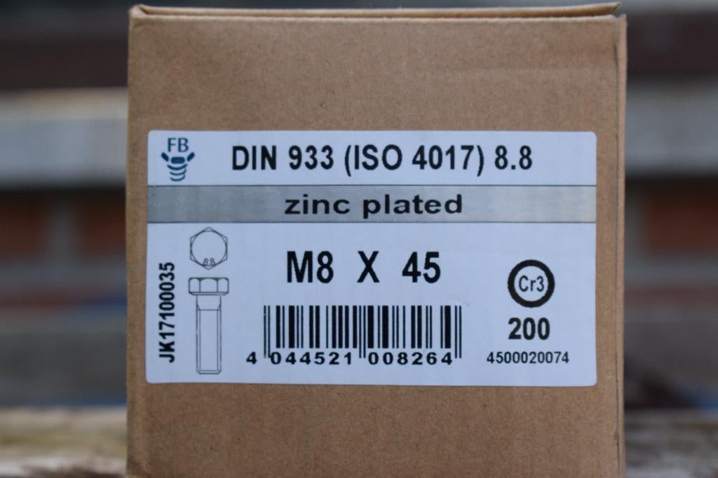 groot lot van 7000 Bouten M8 x 45 / per 1000 stuks verkocht, Ophalen, Nieuw, Minder dan 50 mm, Bouten of Moeren