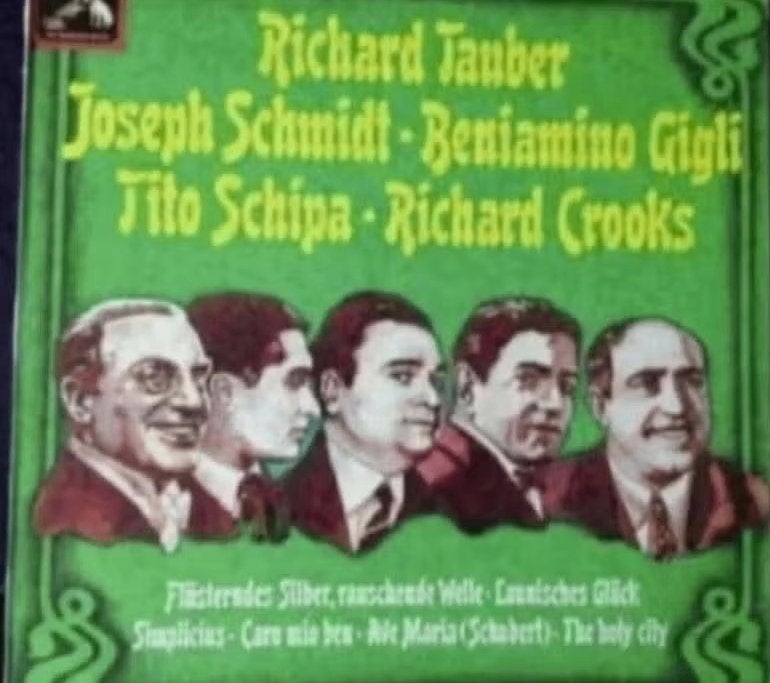 LP elpee; Richard Tauber, Schmidt, Gigli, Schipa, Crooks, Ophalen of Verzenden, Zo goed als nieuw, 12 inch, Overige typen