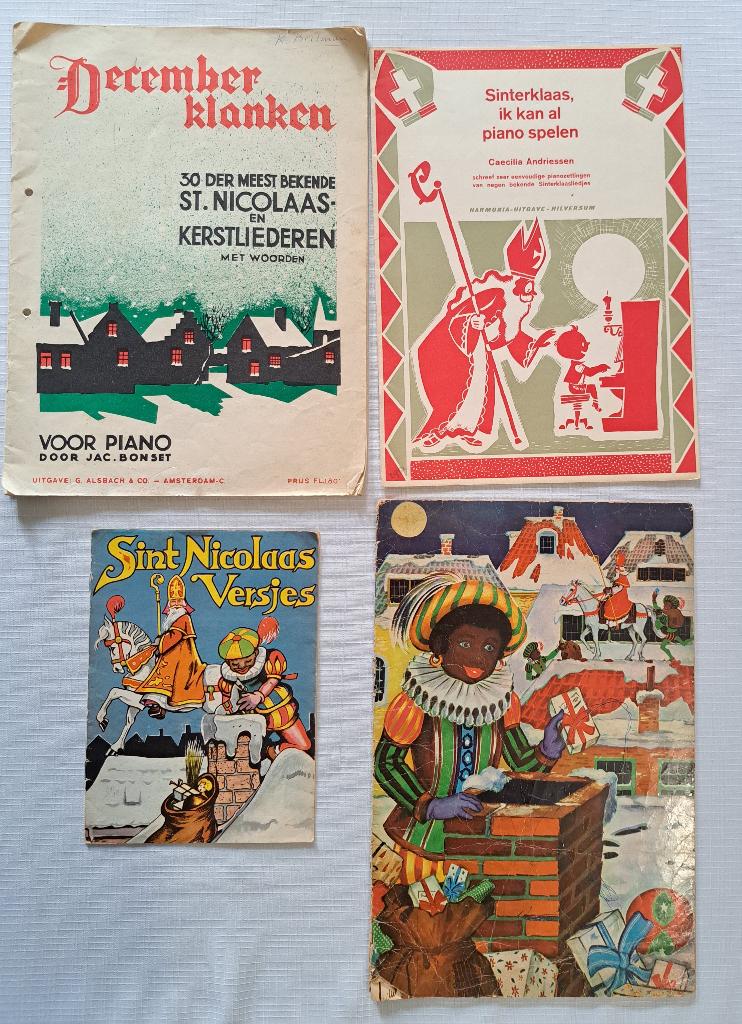 4 boekjes kerst en sinterklaas liedjes en piano bladmuziek, Verzenden