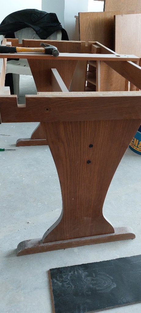 eettafel werktafel met extra blad, kersenhout, 86 jaar oud, Ophalen