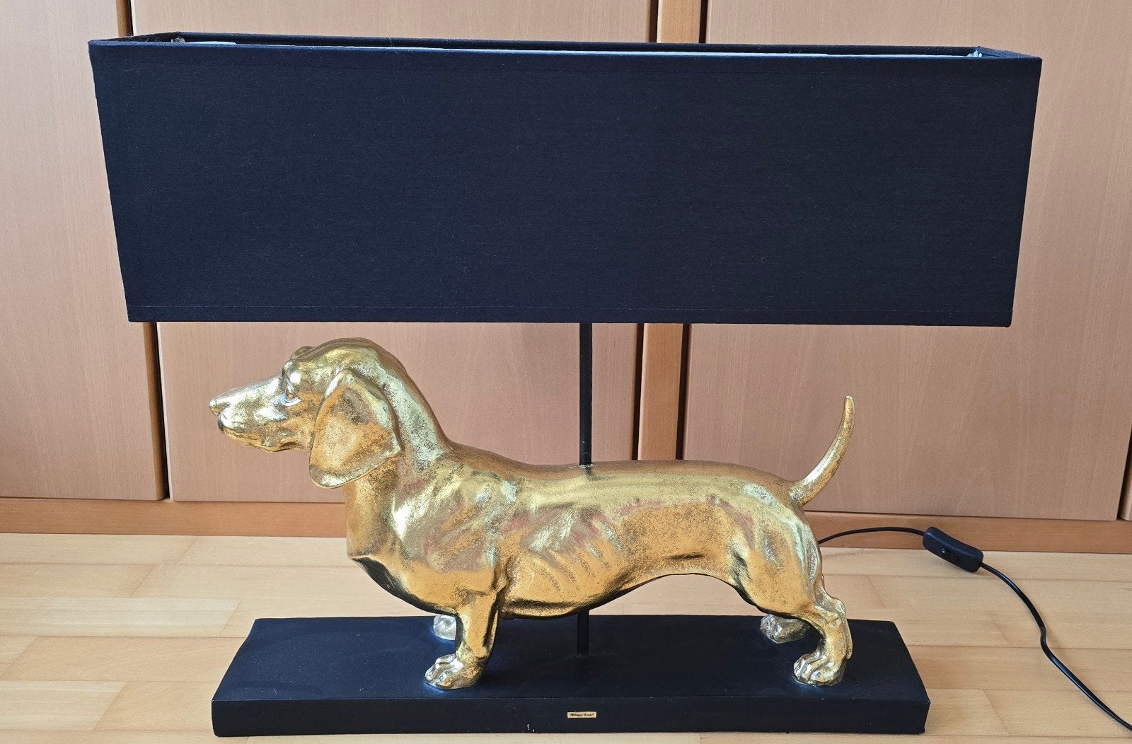 Grote gouden teckel lamp van Happy House in nieuw staat, Ophalen, Zo goed als nieuw, Hond of Kat, Overige typen