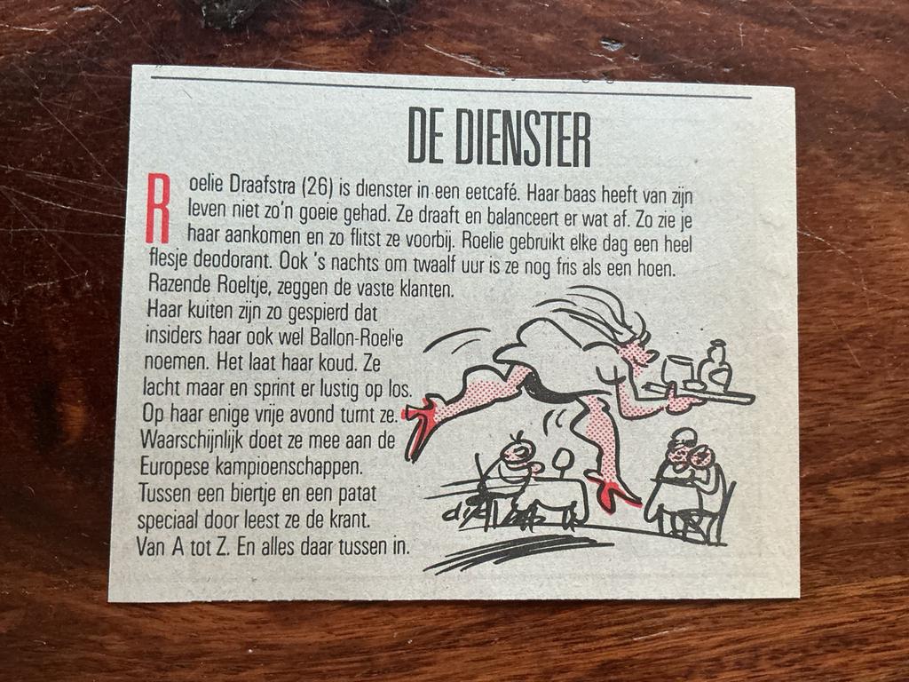 Karikatuur Dik Bruynesteyn De Dienster 1886 krantenartikel, Ophalen of Verzenden, Knipsel(s)