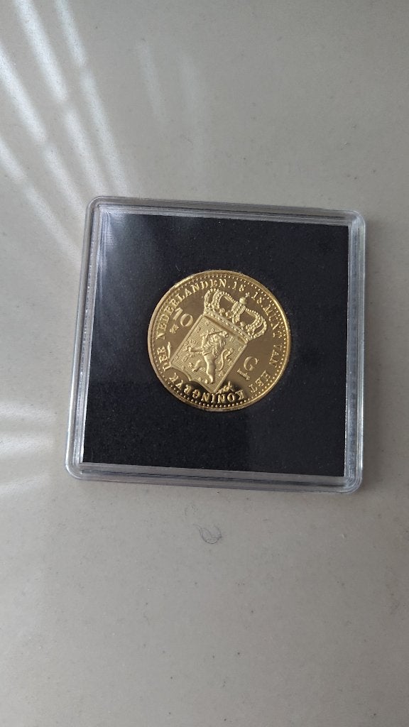 Officiële Herslag Gouden Tientje 1818 - Willem I certificaat, Goud, Ophalen of Verzenden, Koning Willem I, Losse munt