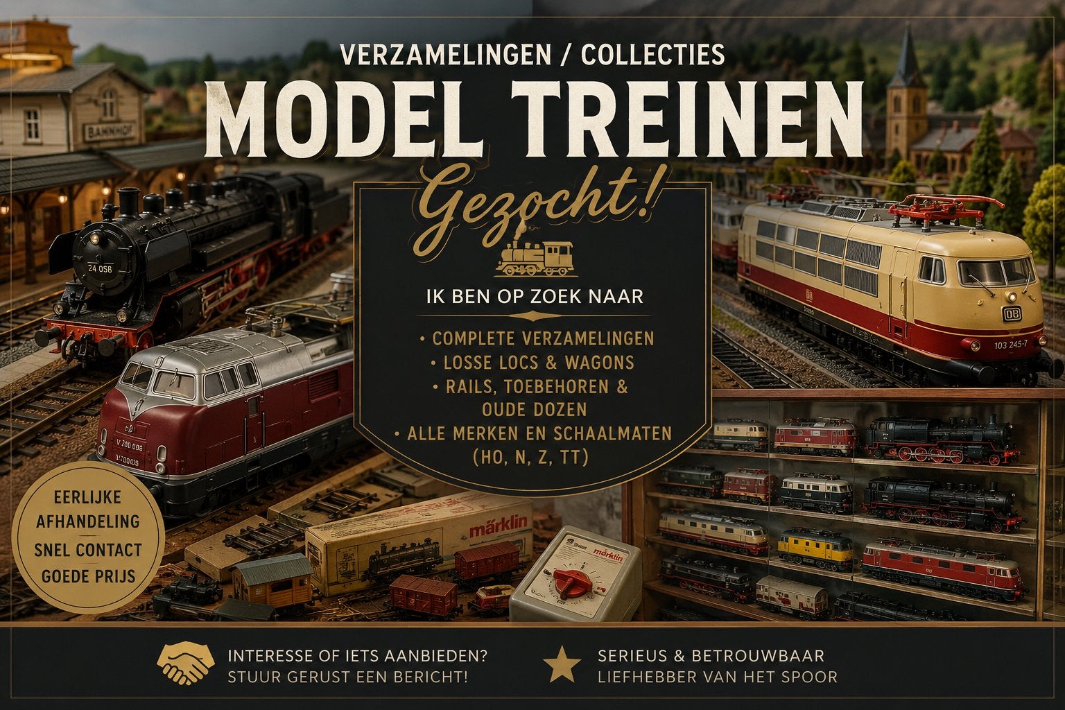 Gezocht modeltreinen in alle schalen, Ophalen, Locomotief, Gelijkstroom of Wisselstroom, Märklin