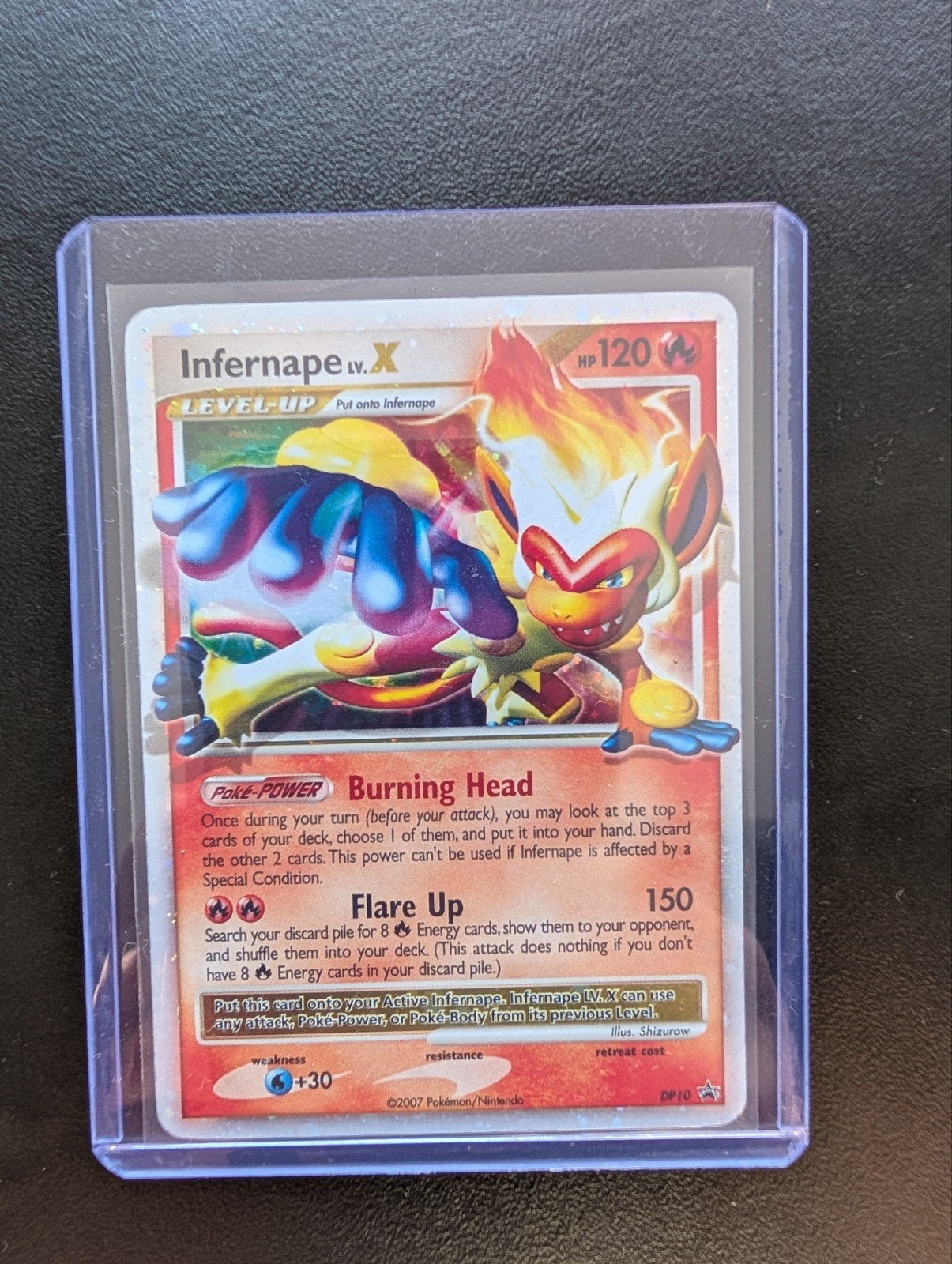 Infernape LV.X DP10 Pokémon Kaart, Ophalen of Verzenden, Zo goed als nieuw, Losse kaart, Foil
