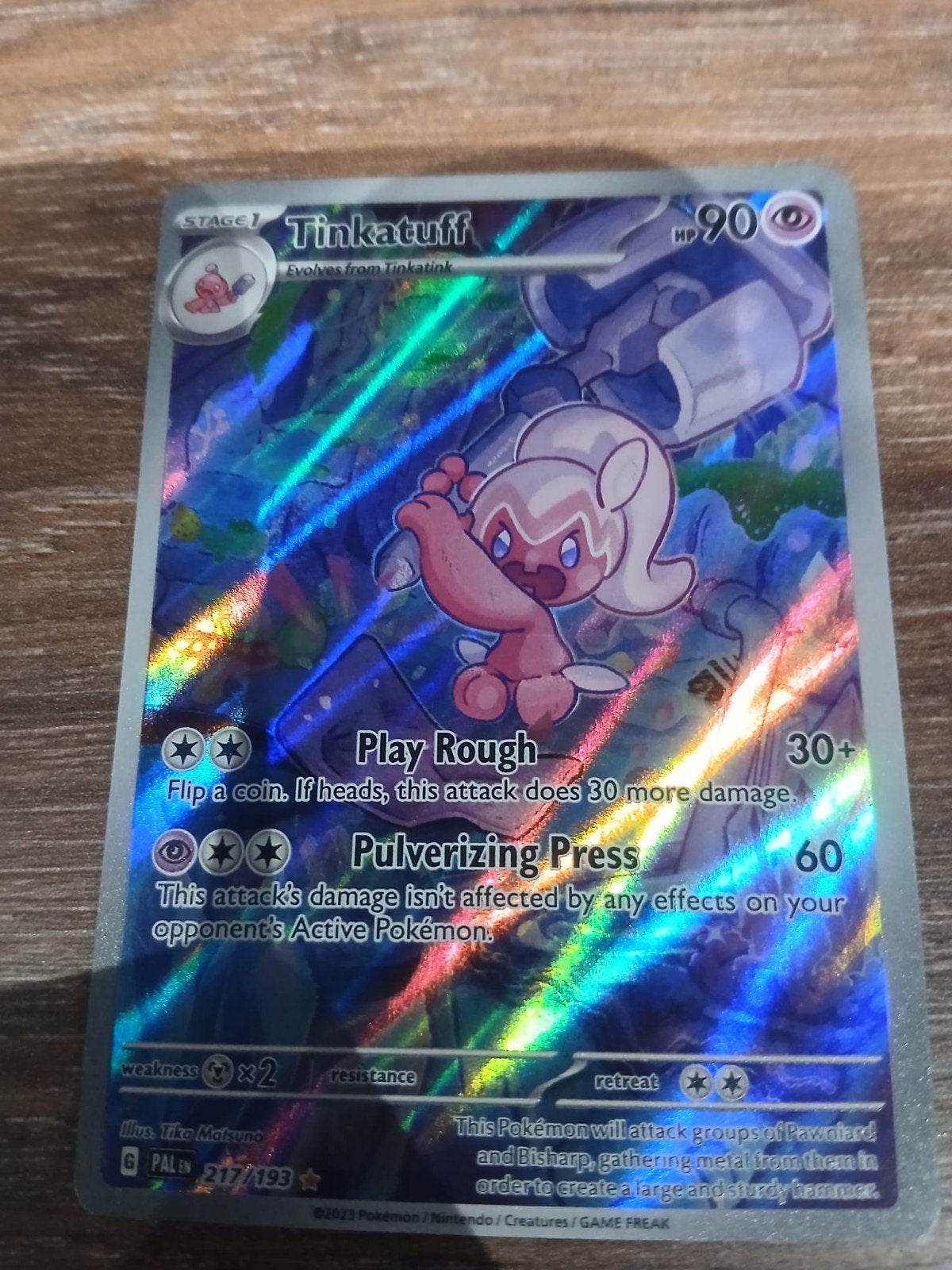 Tinkatuff (Foil) - Pokémon Kaart - G PAL 217/193, Ophalen of Verzenden, Zo goed als nieuw, Losse kaart, Foil