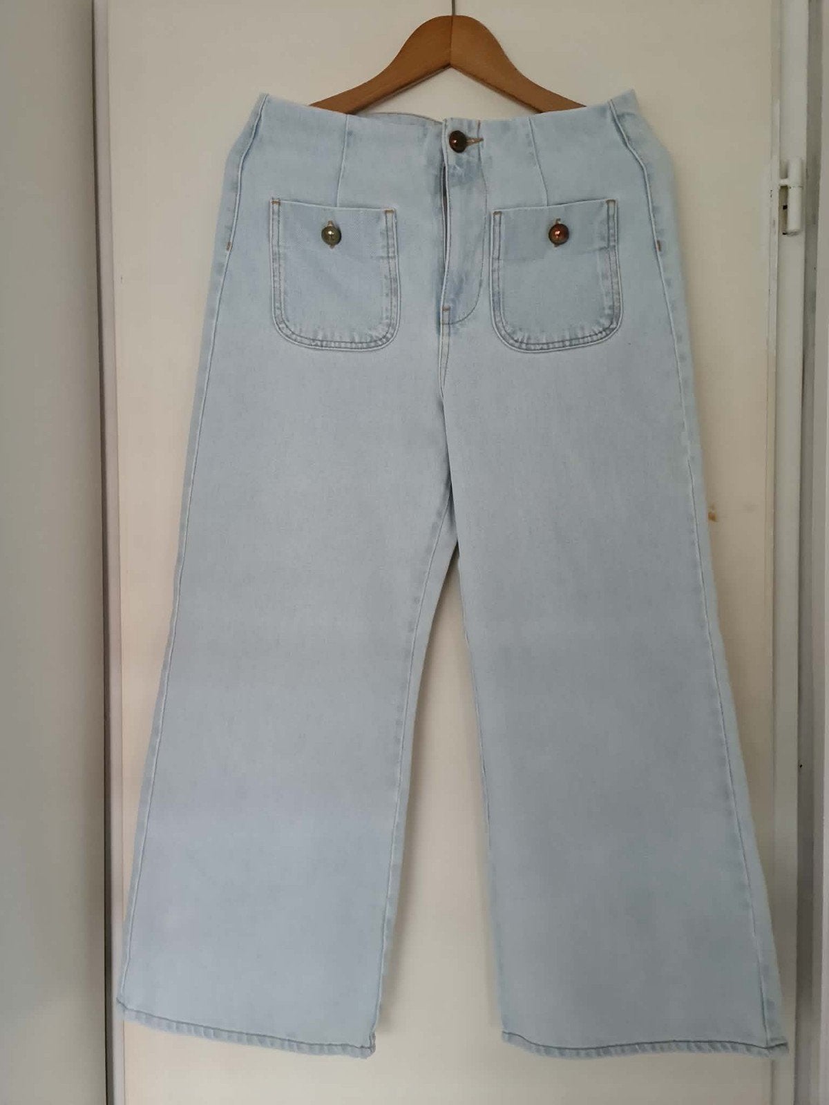 Zara flared jeans lichtblauw maat 40, Kleding | Dames, Maat 38/40 (M), Blauw, Zara, Ophalen of Verzenden