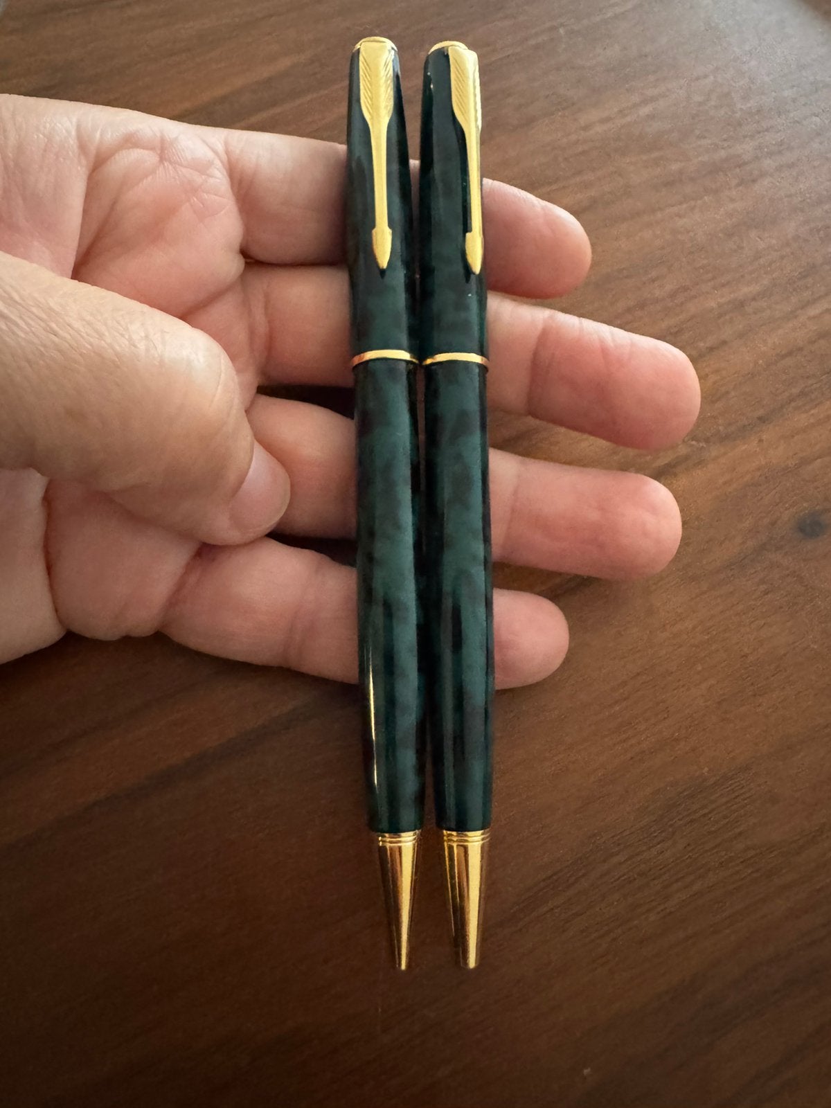 Vintage Parker Sonnet groen pen en potlood, Met doosje, Ophalen of Verzenden, Zo goed als nieuw, Parker