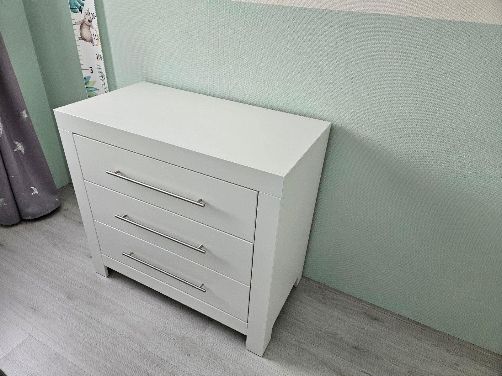 Witte Commode met 3 Lades, Ophalen, 50 tot 70 cm, Zo goed als nieuw, 75 tot 100 cm