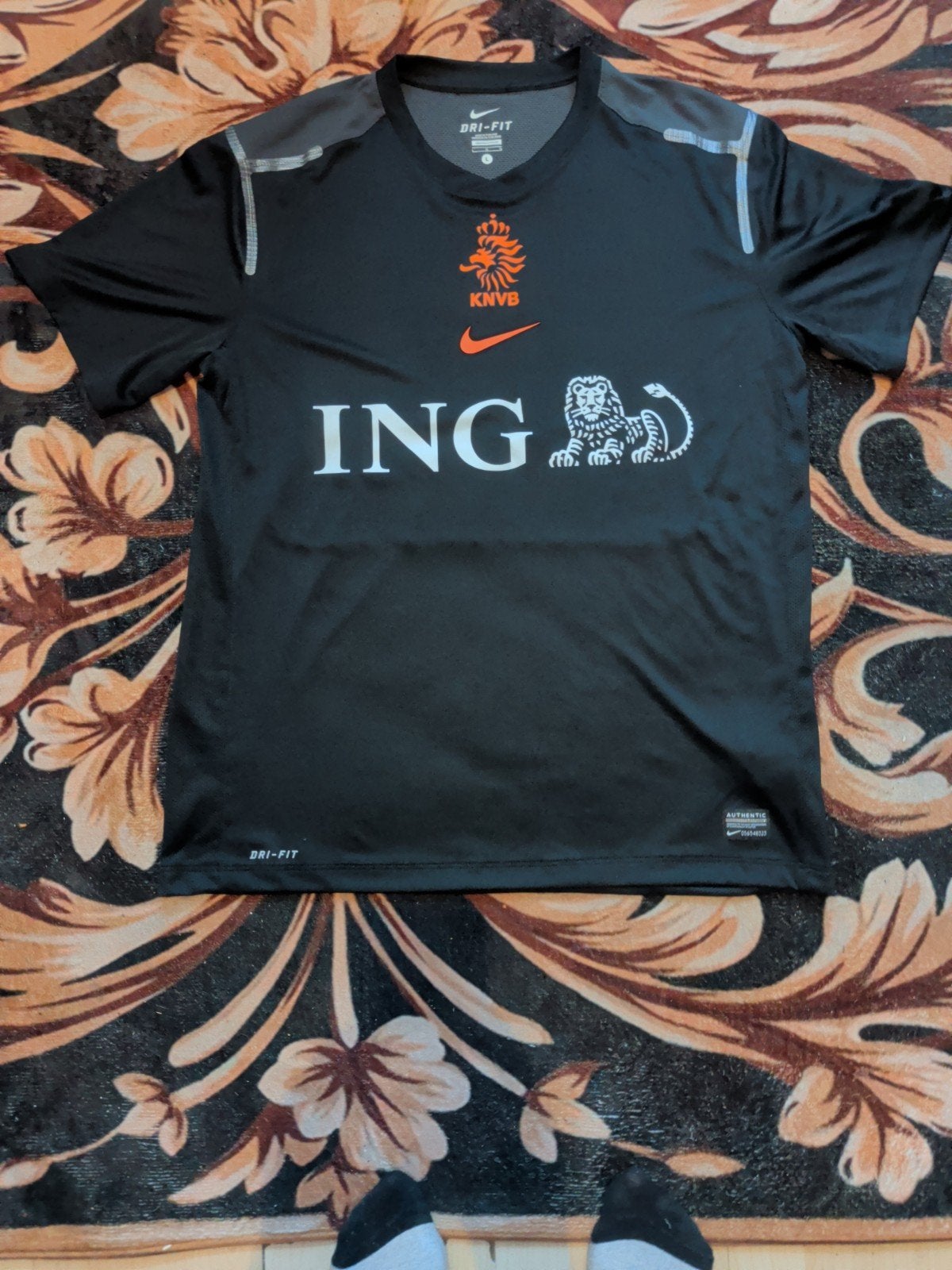 Nederlands Elftal Training Shirt 2012 Maat L, Maat 52/54 (L), Zwart, Nike, Ophalen of Verzenden
