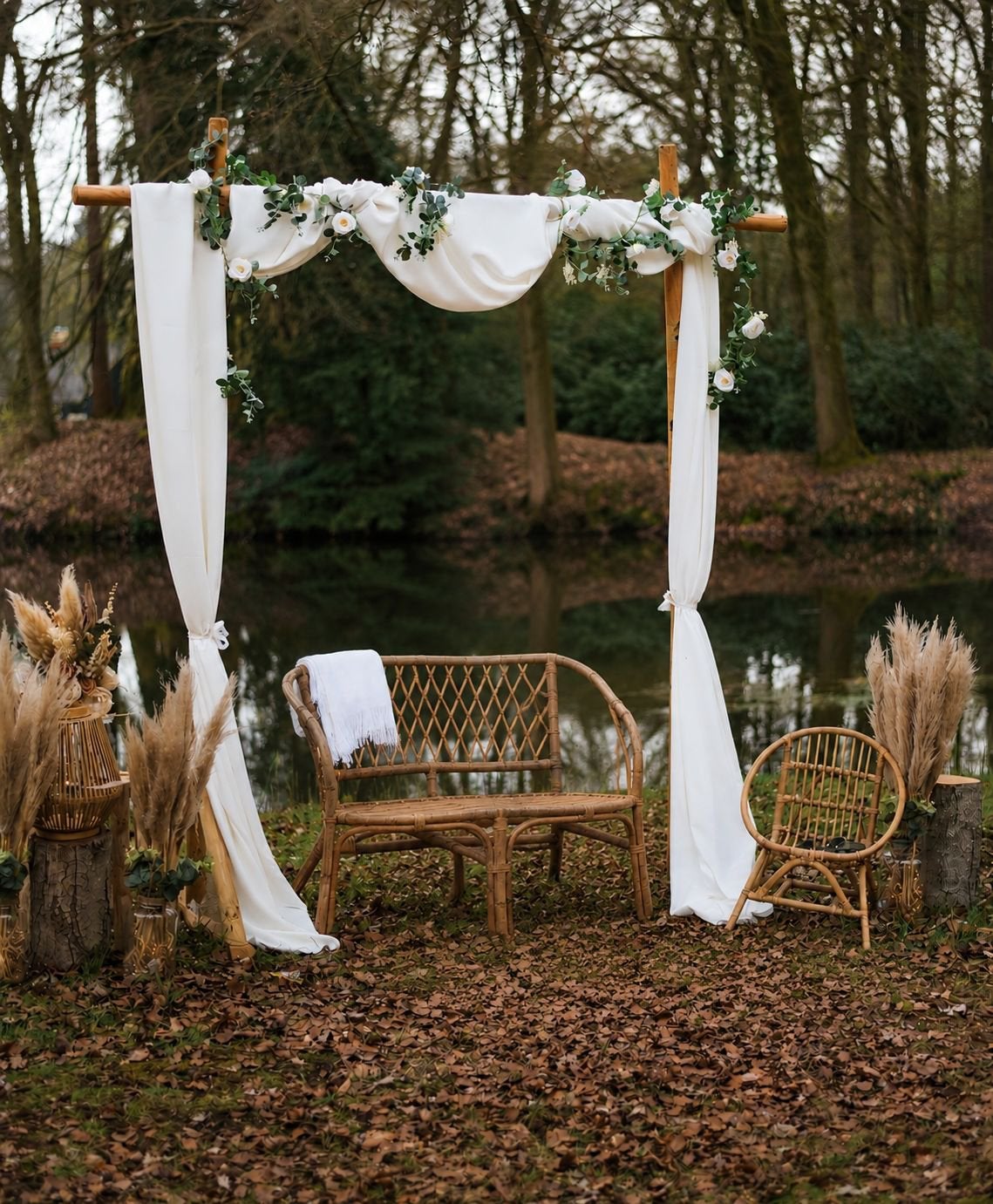 Mooie houten trouw backdrop / prieel / pergola, Ophalen, Zo goed als nieuw, Wit, Accessoires