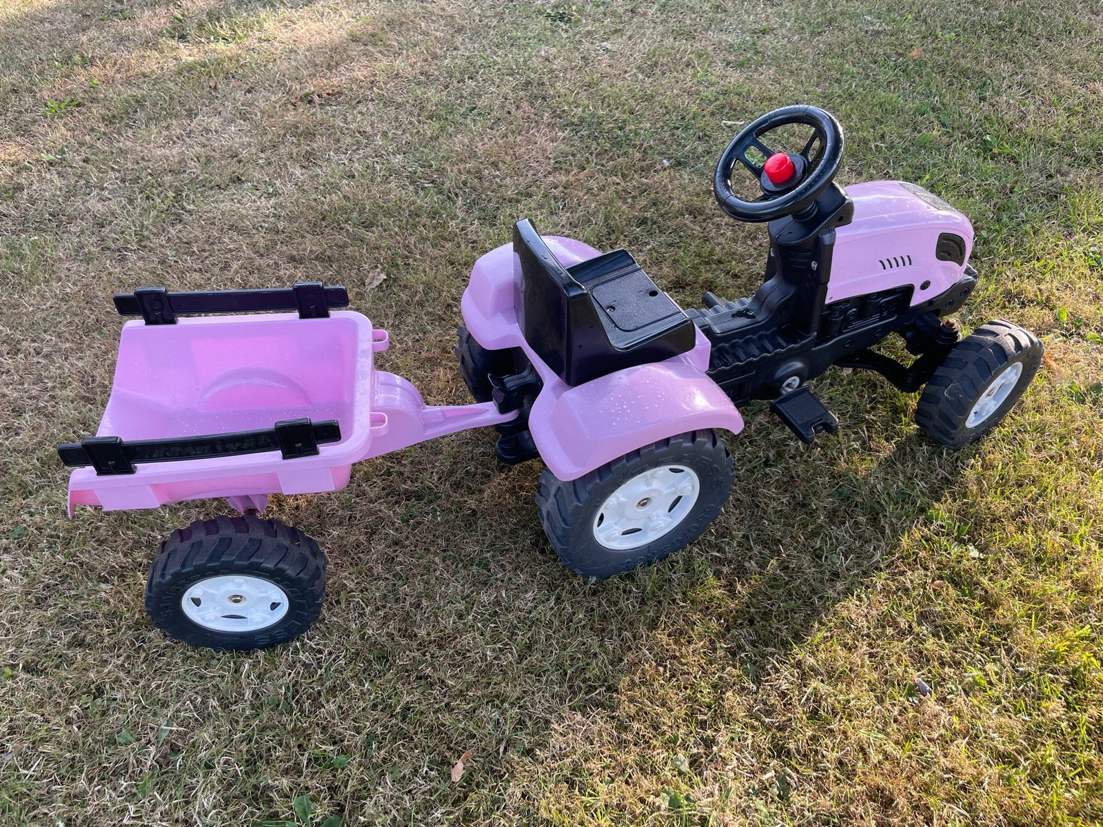 Roze traptrekker met aanhanger, Ophalen, Gebruikt, Trapvoertuig