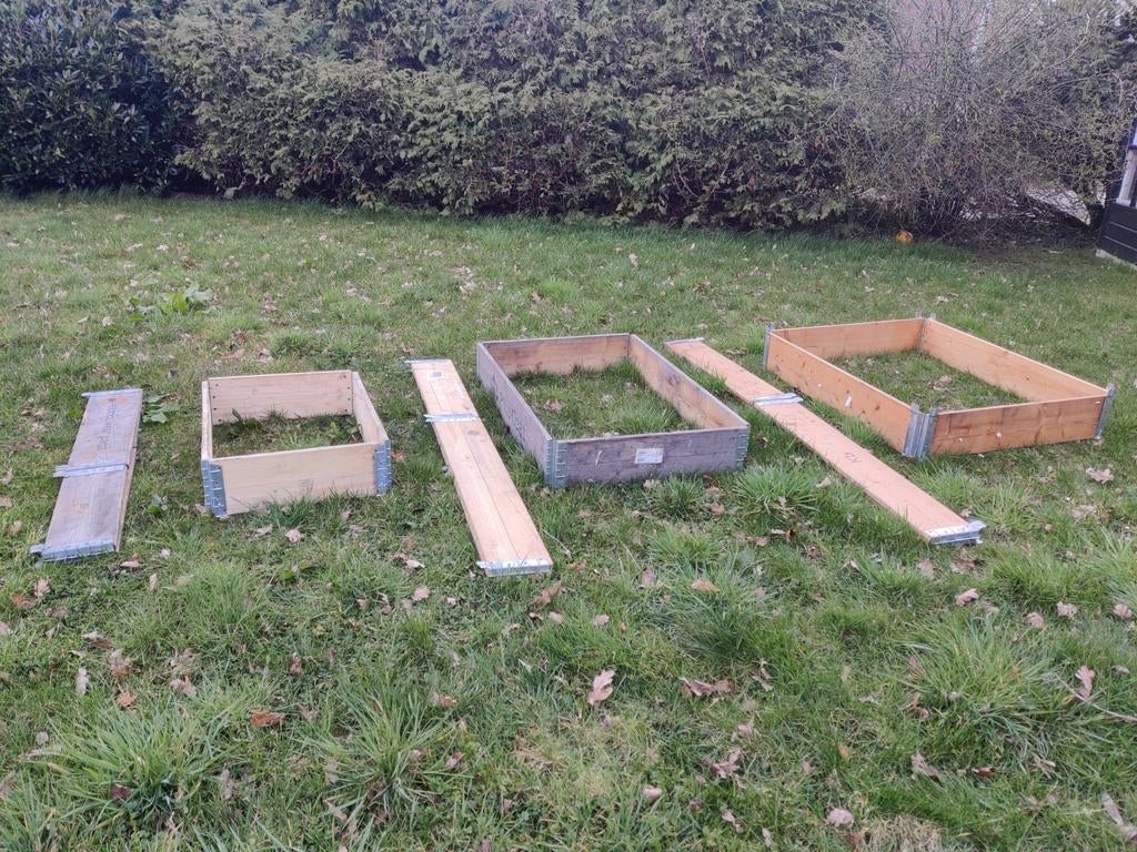 Palletranden moestuinbakken, Tuin en Terras, Bloembakken en Plantenbakken, Ophalen of Verzenden, Rechthoekig, Hout, Minder dan 30 cm