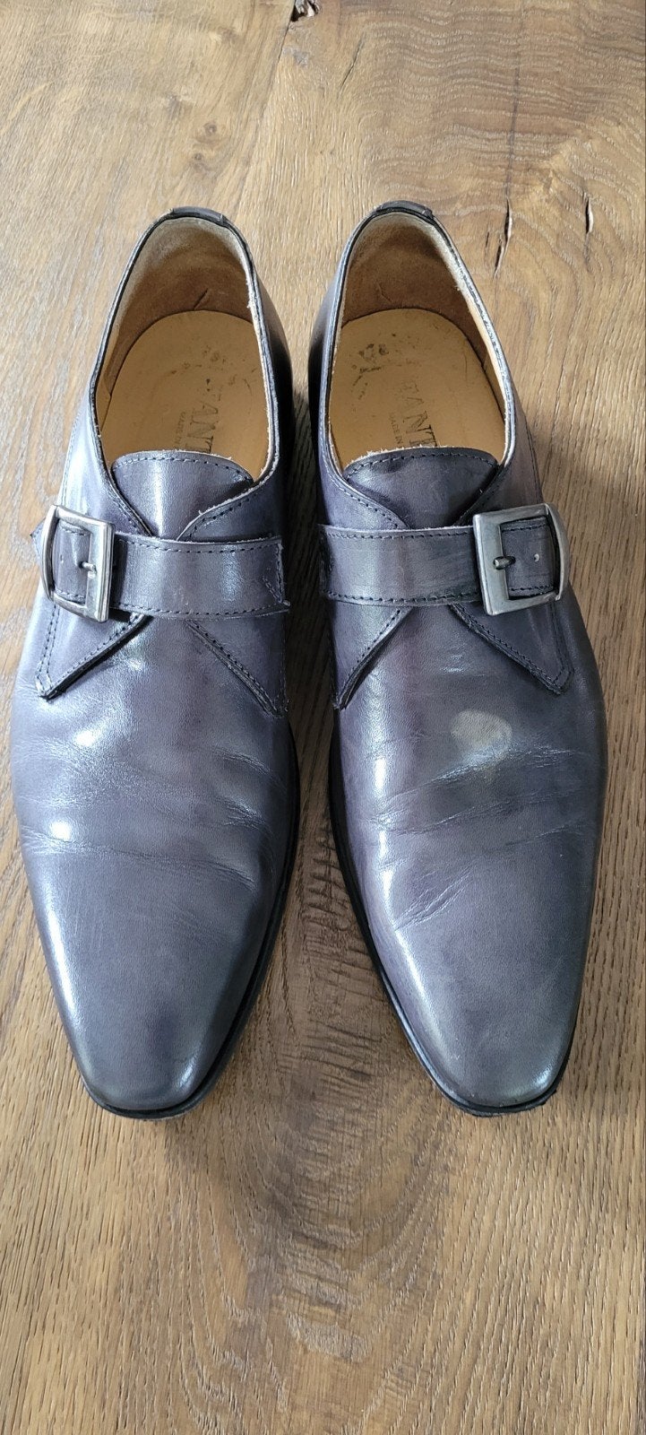 Herenschoen met gesp grijs maat 43.5, Kleding | Heren, Schoenen, Ophalen of Verzenden, Zo goed als nieuw, Overige kleuren, Gespschoenen