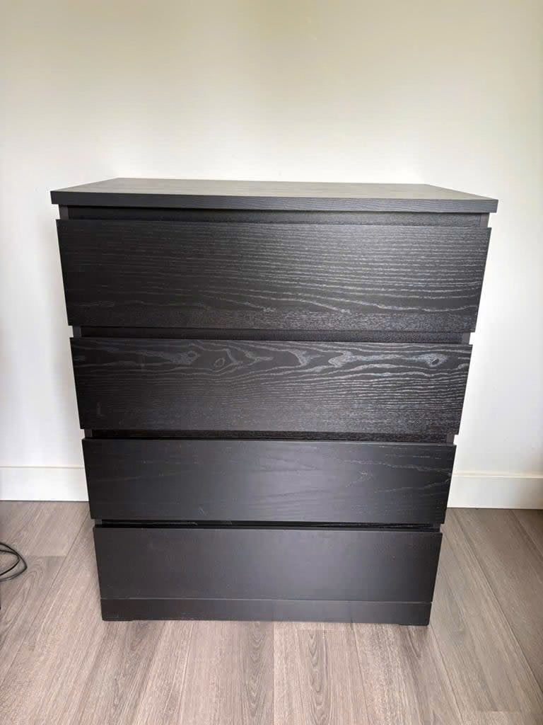 IKEA Malm ladekast 80x100 cm zwartbruin, Ophalen, Gebruikt, 100 tot 150 cm, 50 tot 100 cm