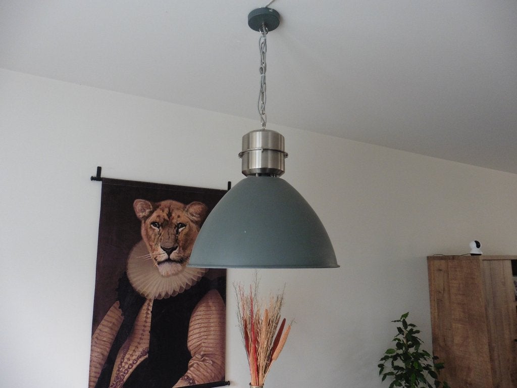 Hanglamp industriele uitvoering., Ophalen, E27 (groot), Zo goed als nieuw, Metaal