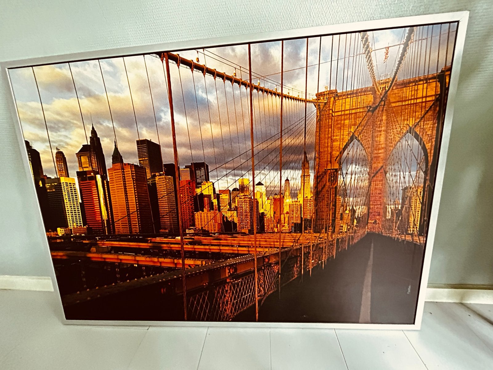 Grote wanddecoratie Brooklyn Bridge New York, Huis en Inrichting, Woonaccessoires | Schilderijen, Tekeningen en Foto's, Ophalen