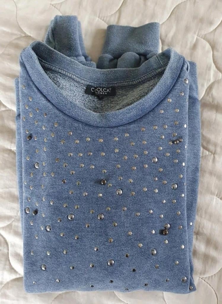 Coolcat mt M studs sweater 🩵, Kleding | Heren, Ophalen of Verzenden, Maat 48/50 (M), Blauw, Coolcat