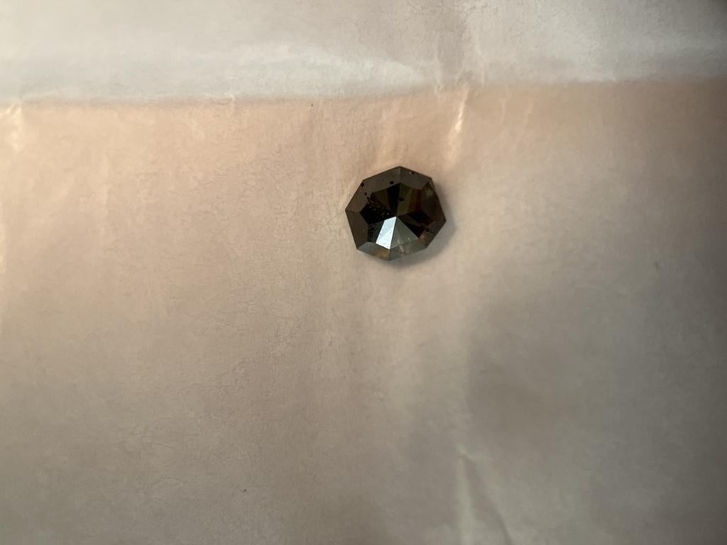 Ronde Octagon diamant 1,30ct natural grayis brown (152), Sieraden, Tassen en Uiterlijk, Edelstenen, Ophalen of Verzenden, Zo goed als nieuw