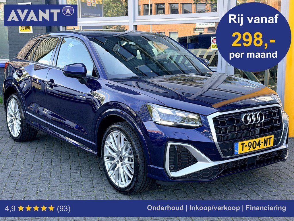 Audi Q2 35 TFSI - NAP - 2x S-Line - Camera - Nieuwstaat - 19, 150 pk, Blauw, Leder en Stof, Origineel Nederlands