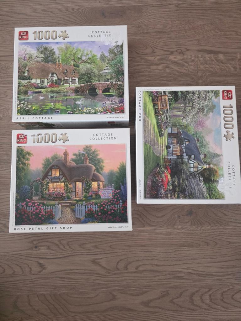 12 Legpuzzels 1000 stukjes, Ophalen of Verzenden, 500 t/m 1500 stukjes, Gebruikt, Legpuzzel