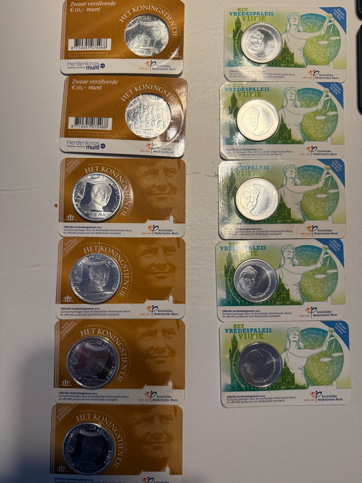 Collectie Herdenkingsmunten: 6x €10, 6x €5, 1x €2 Troonswiss, Ophalen, Setje, Koningin Beatrix, Zilver