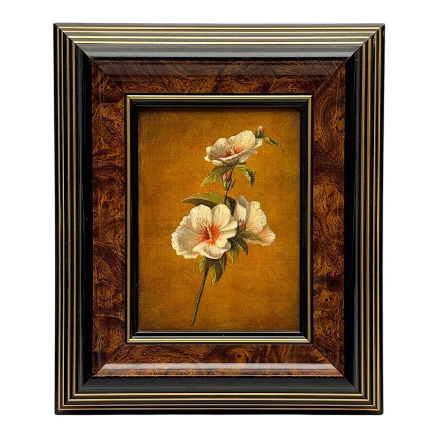 Johannes Eerdmans (1950-2023) - studie van een bloem, Antiek en Kunst, Paneel, Nederlandse school, Bijzondere lijst, Stilleven