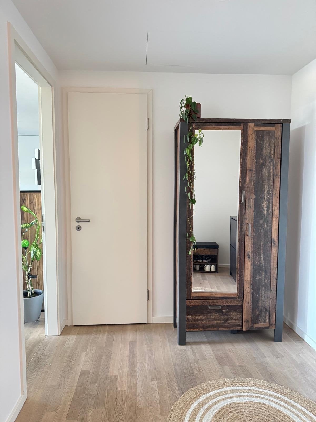 Industriële kledingkast met spiegel en lade, Huis en Inrichting, Ophalen, 50 tot 100 cm, Zo goed als nieuw, Met lade(s)