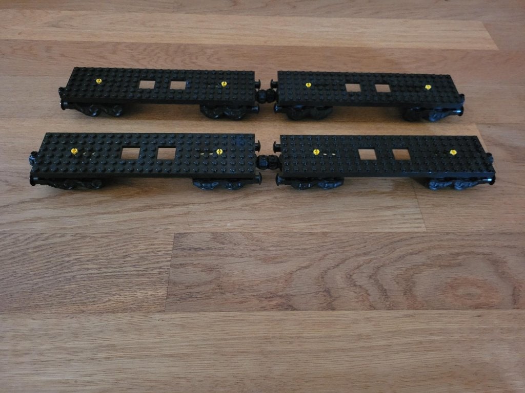 Partij T77=4x Lego trein wagons 6x24, Lego, Lego, Gebruikt, Lego