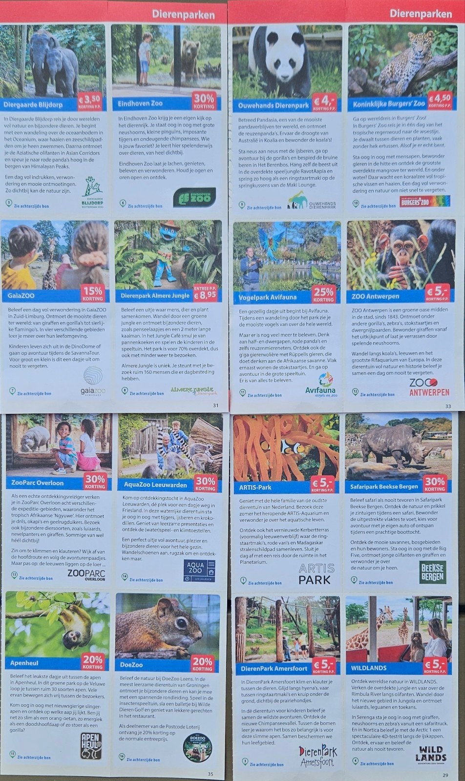 16 kortingsbonnen voor dierenparken, Tickets en Kaartjes