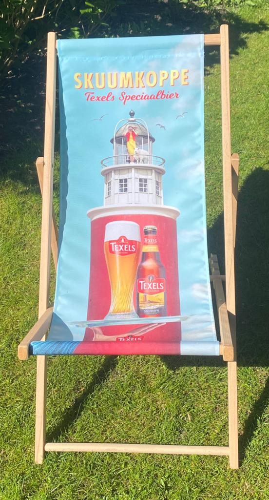 Texel skuumkoppe strandstoel, Ophalen, Nieuw, Hout