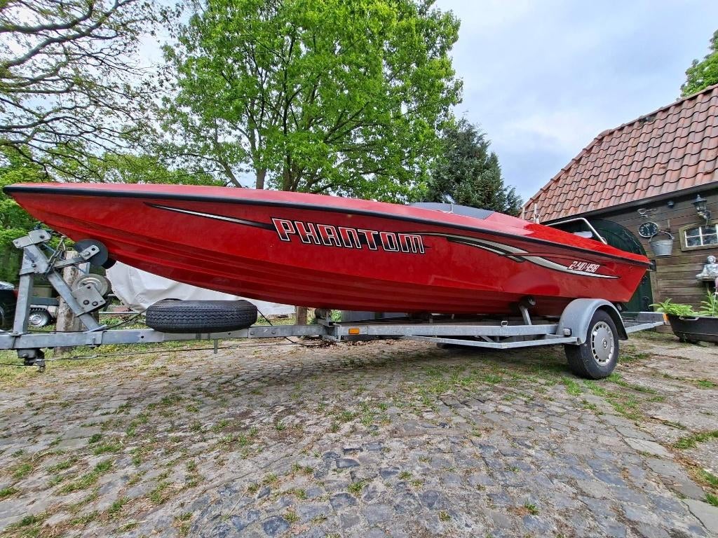 Phantom speedboat 200 PK op geremde trailer, Watersport en Boten, Speedboten, Gebruikt, Overige merken, Benzine, 200 pk of meer