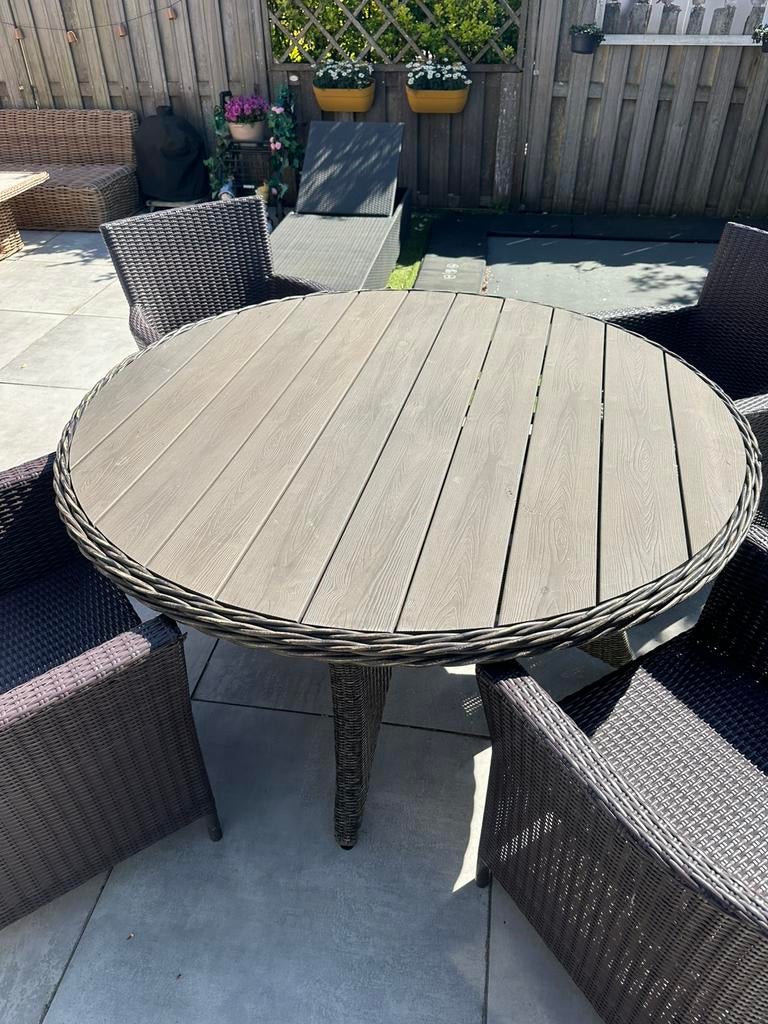 Ronde tuintafel 150 cm, Tuin en Terras, Tuintafels, Ophalen, Zo goed als nieuw, Rond, Kunststof