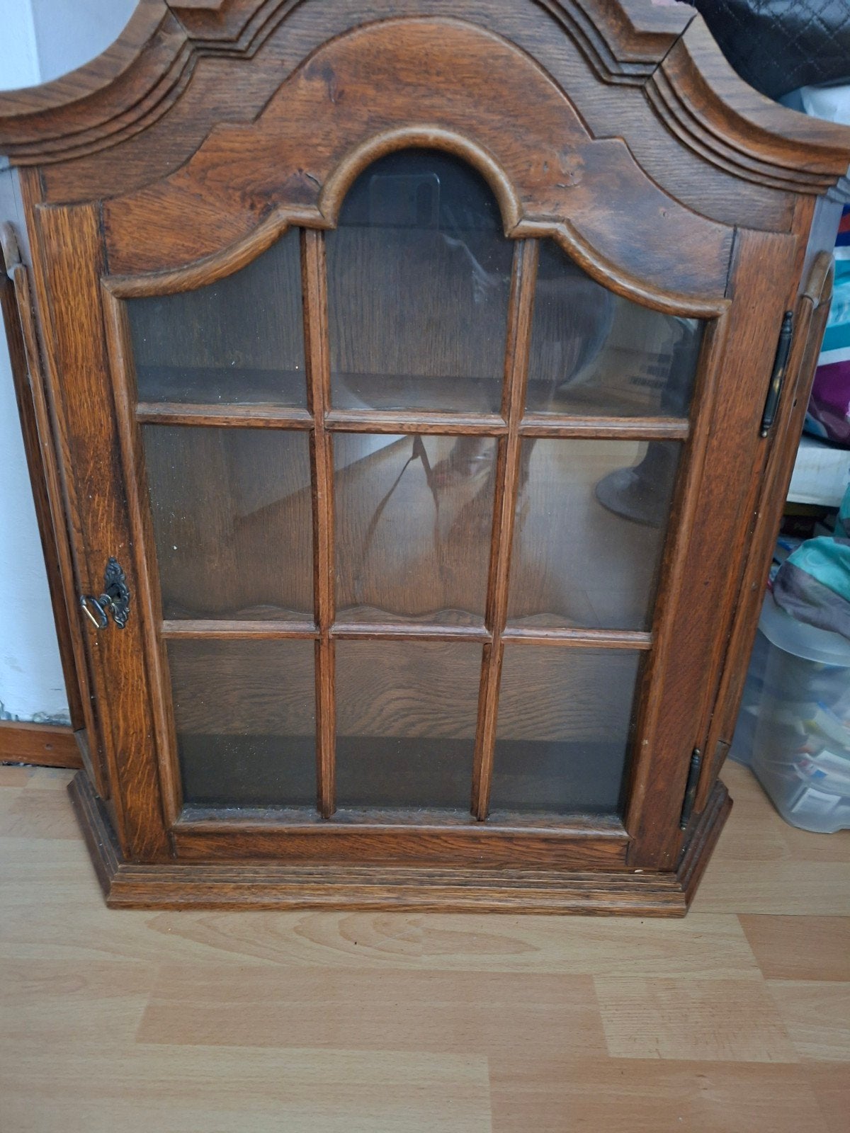 Antieke Eiken Wandvitrinekast met Glasdeuren, Antiek en Kunst, Antiek | Meubels | Kasten, Ophalen