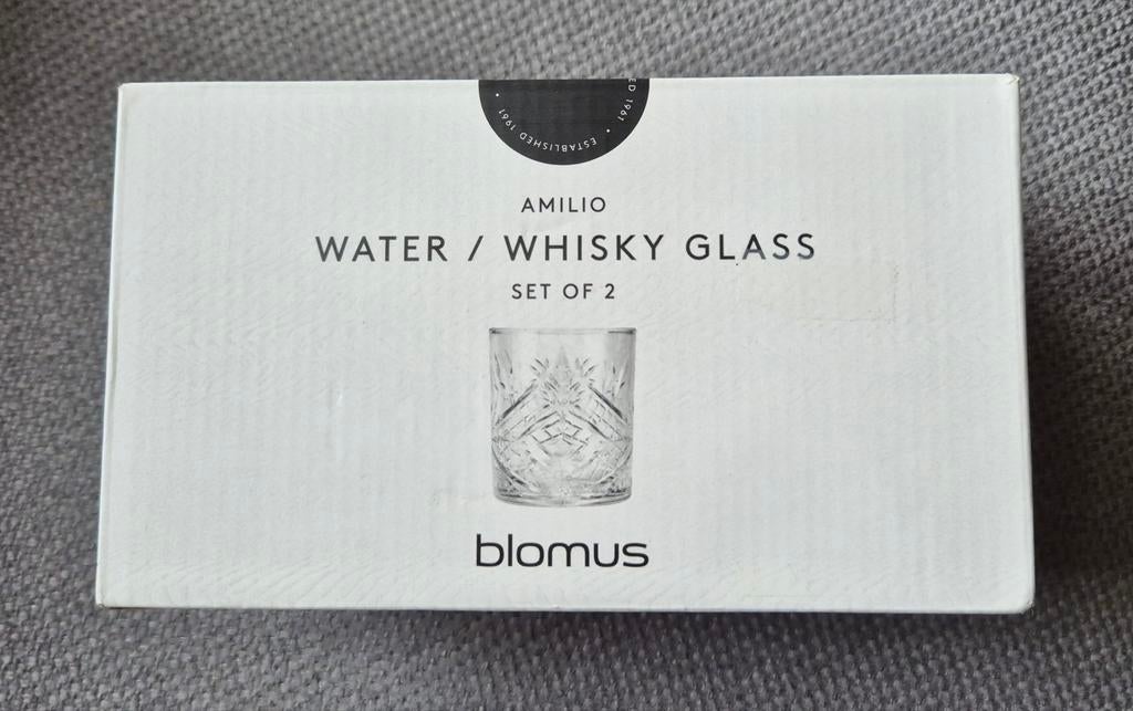 2 Blomus whisky glazen, Ophalen of Verzenden, Zo goed als nieuw, Glas, Glas of Glazen