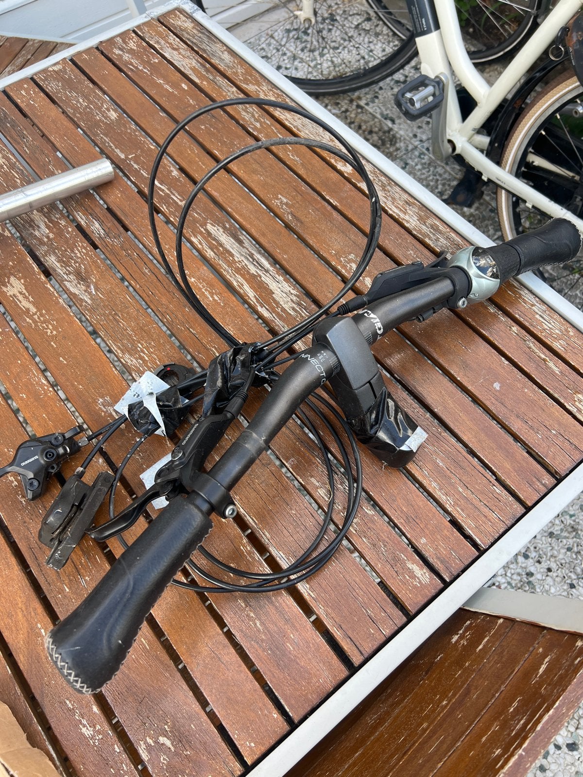 Giant Connect Stuur met Shimano Shifters en Remmen, Ophalen, Gebruikt, Stuur, Aluminium