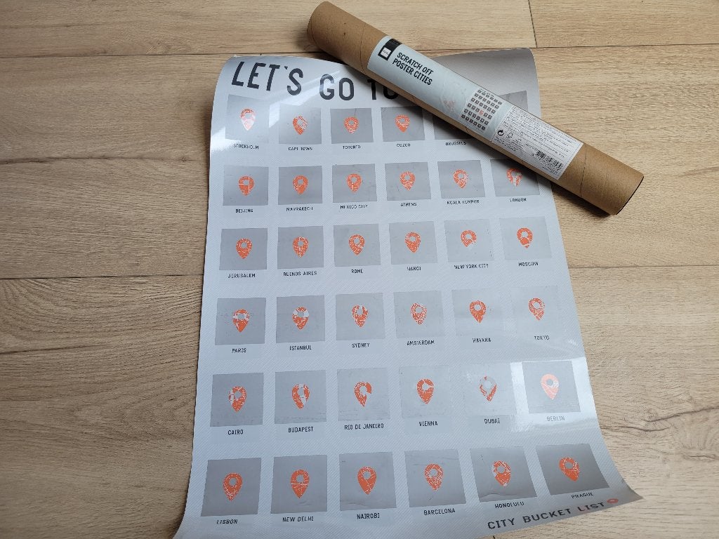 HEMA Scratch Off Poster Citties Bucket List *nieuw* ~ NK6901, Rechthoekig Staand, Nieuw, Ophalen of Verzenden, A1 t/m A3