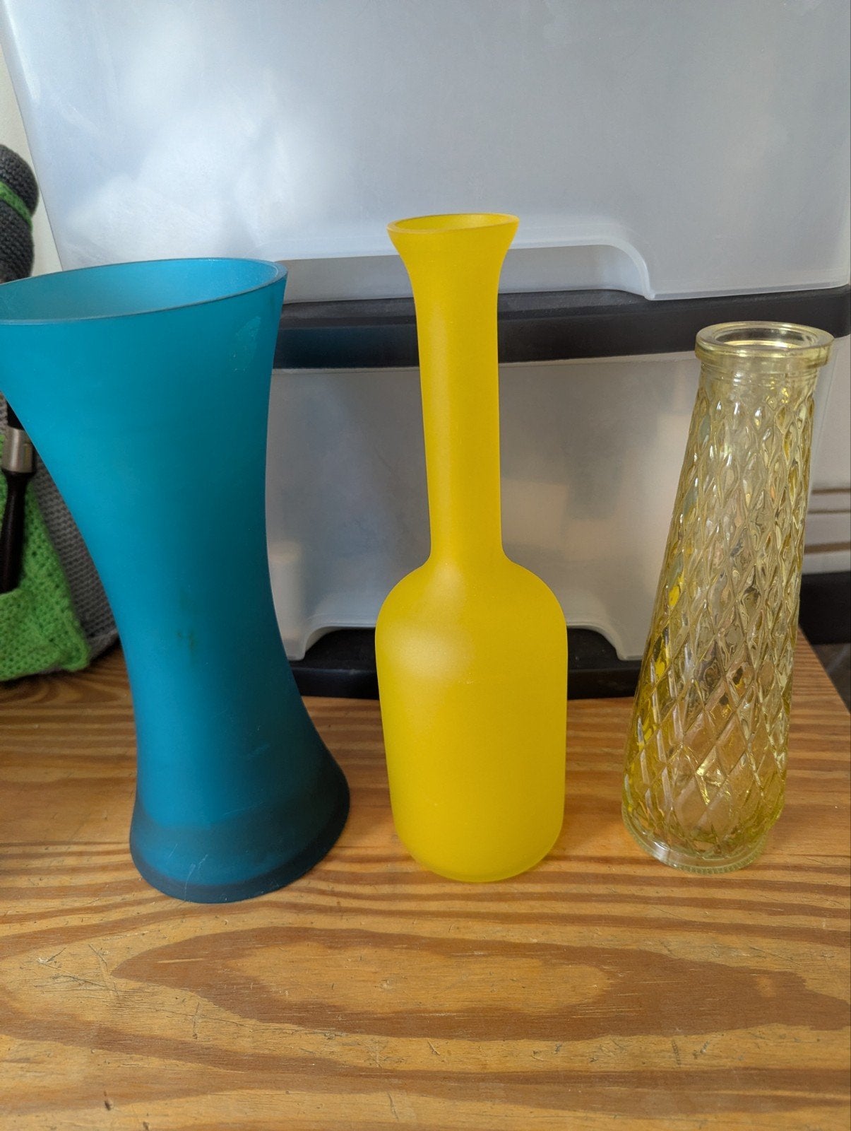 3 Vaasjes, Ophalen of Verzenden, Zo goed als nieuw, Groen, Glas