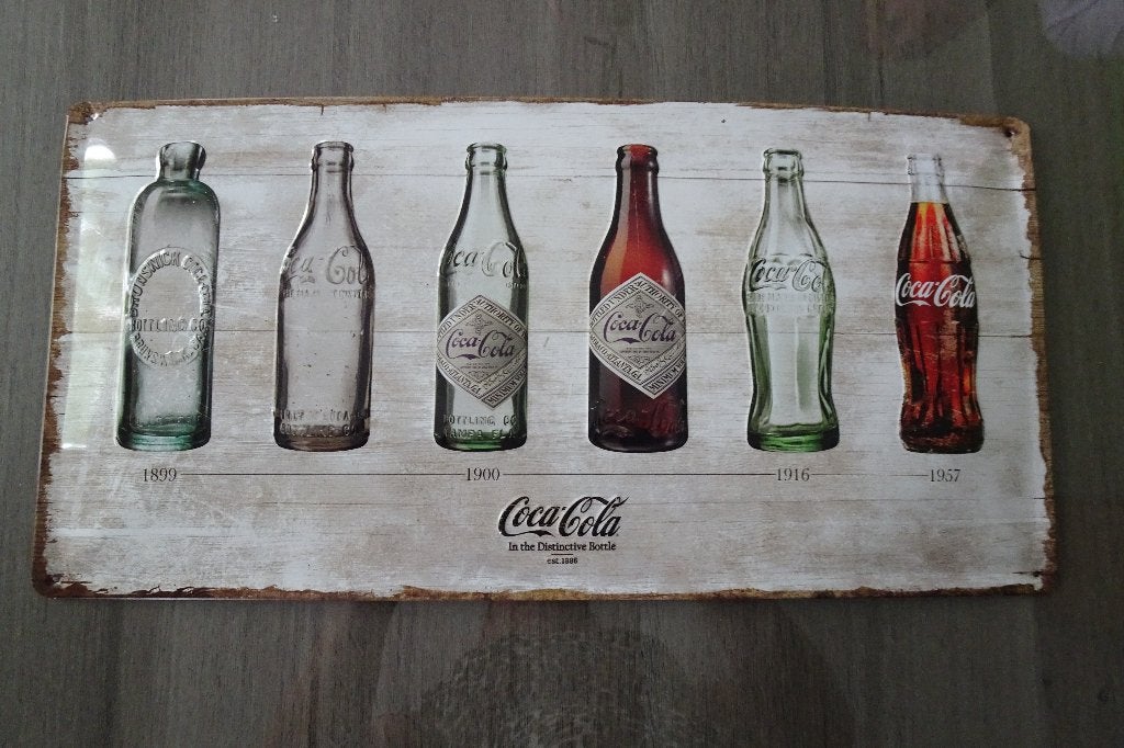 metalen wandborden cola, Ophalen, Metaal, Meerkleurig, Nieuw