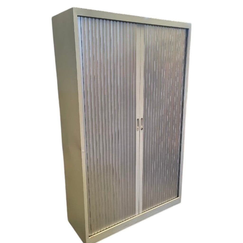 Roldeurkast Zilvergrijs H198 x B120 x D45 B-keus, 100 tot 150 cm, Ophalen of Verzenden, Meerdere deuren, 150 tot 200 cm