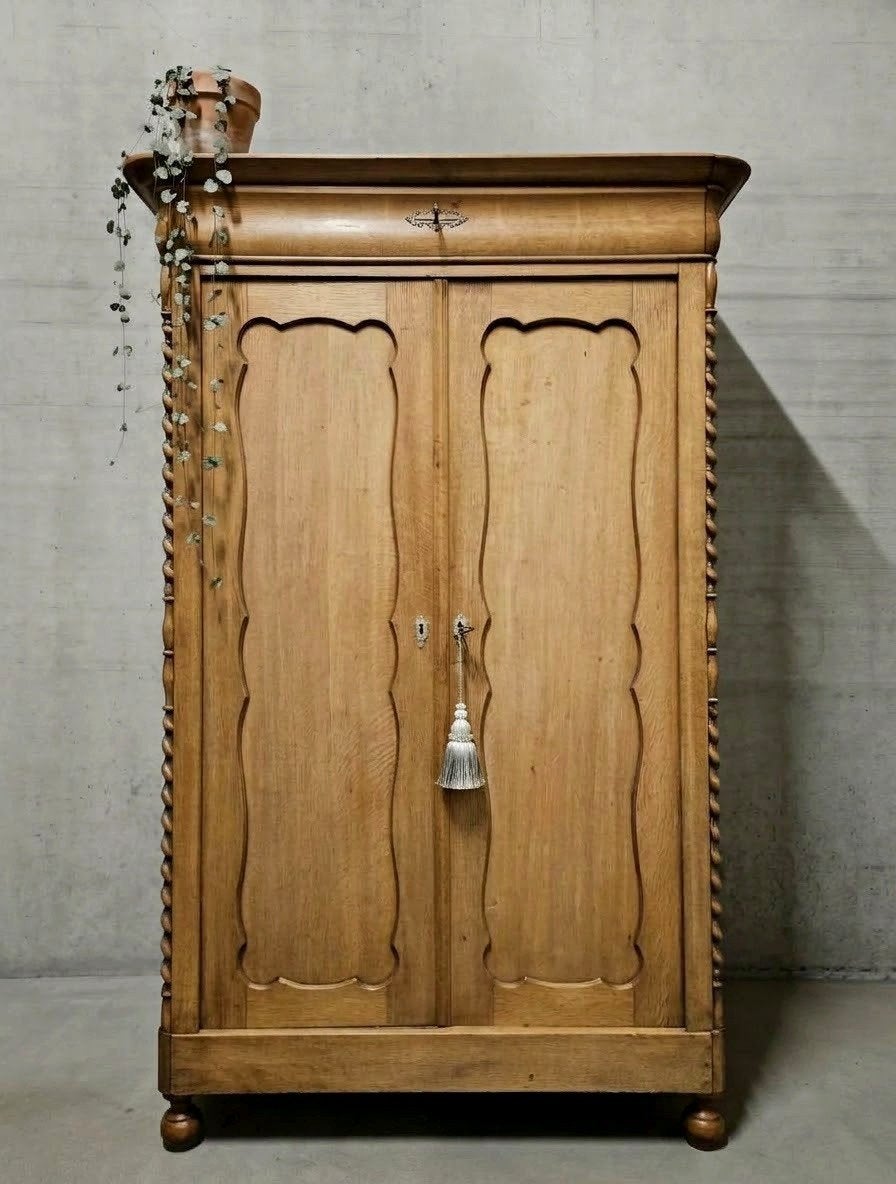 Antieke brocante eiken Biedermeier meidenkast vintage kast, Antiek en Kunst, Ophalen of Verzenden