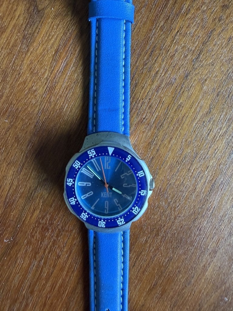 Vintage Kent horloge, Overige merken, Leer, Staal, Polshorloge