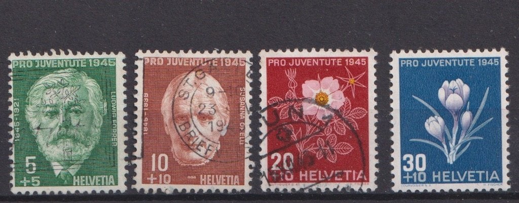 Zwitserland 1945; Pro Juventute, Michel 465-468, gebr., Postzegels en Munten, Ophalen of Verzenden, Gestempeld