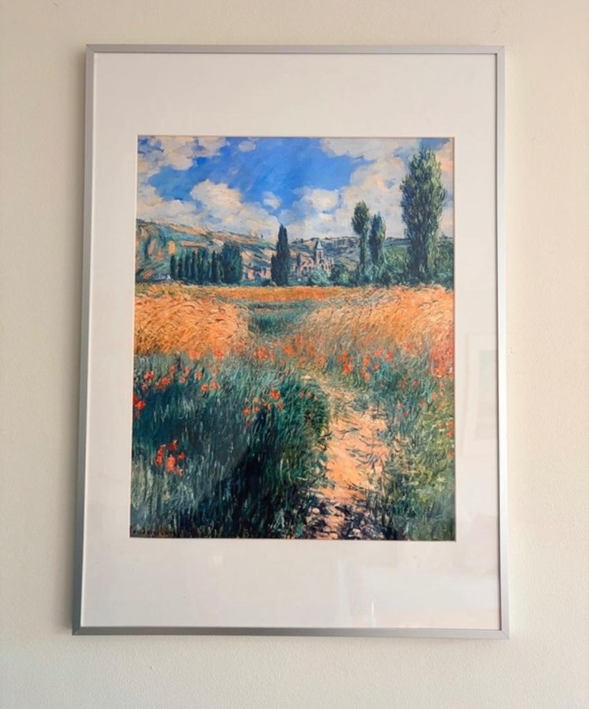 Ikea frame LOMVIKEN & Poster Impressionist, Ophalen, 50 tot 75 cm, Metaal of Aluminium, Zo goed als nieuw