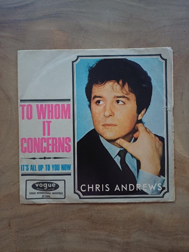Chris Andrews - To Whom it Concerns - Single - Vinyl, Cd's en Dvd's, Vinyl Singles, Ophalen of Verzenden, Gebruikt, Pop
